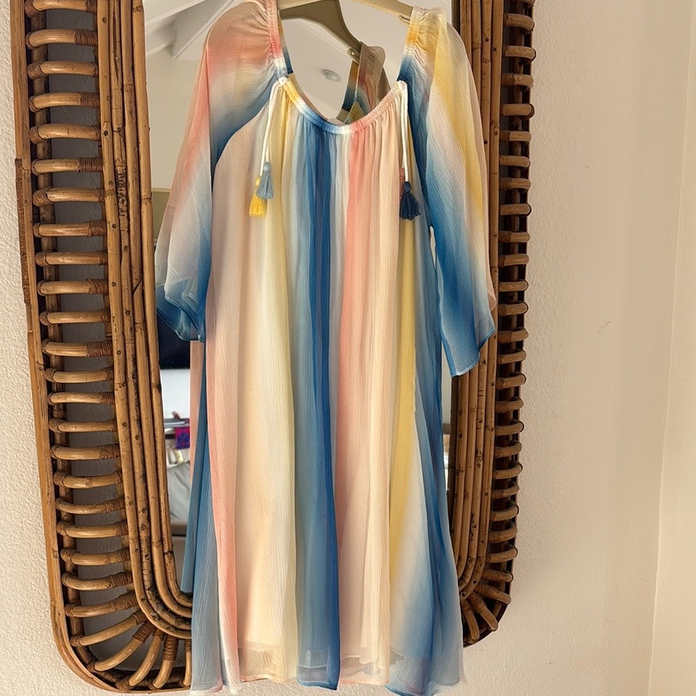 Dreamy Chloe Girls Striped Silk Tassel Dress 8